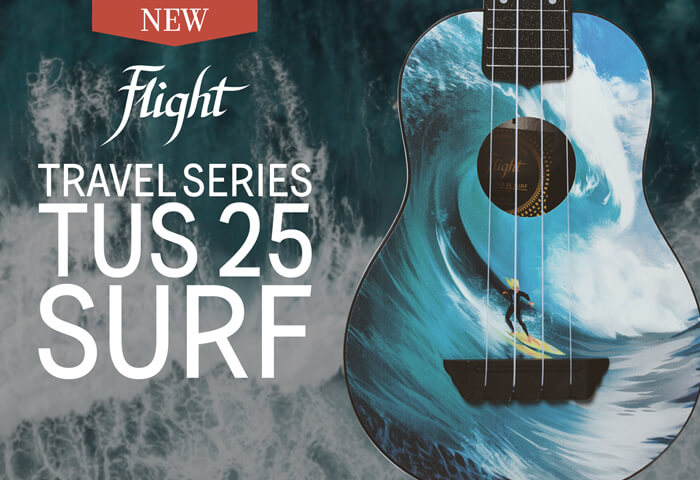 Укулеле Flight серии Travel  – вдохновленная океаном, свободой и серфингом FLIGHT TUS 25 SURF