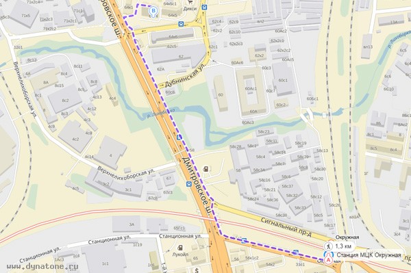 Как пройти от МЦК Окружная до Динатон - Петровско-Разумовская